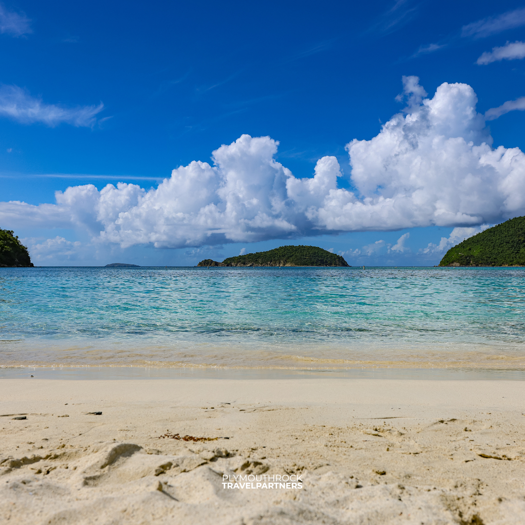 Pristine white sand beach in St. John